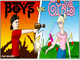 Defeat the crowds of the opposite sex members shooting them with your gun or magic wand.